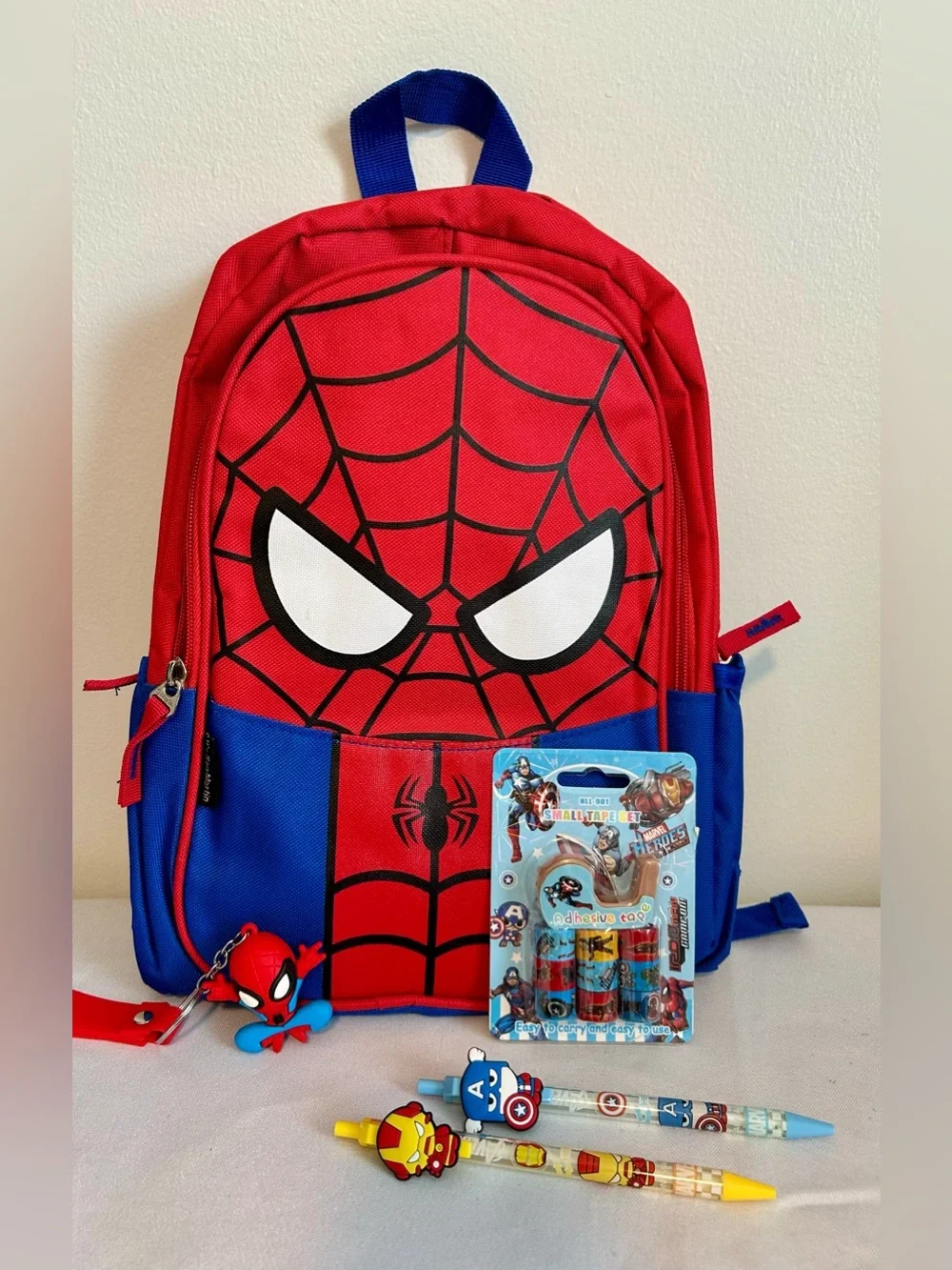 Kids Spider-Man Red & Blue Backpack with Matching Accessories